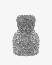 Load image into Gallery viewer, Fluffy Mettalic Mini Dress
